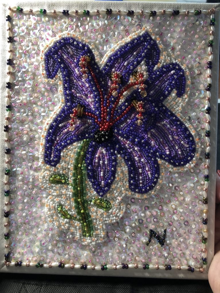 Participant work from Beading with the Big Chief Darryl Montana, part of Aroha Philanthropies’ Seeding Vitality Arts in Museums at the Louisiana State Museum